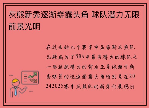 灰熊新秀逐渐崭露头角 球队潜力无限前景光明